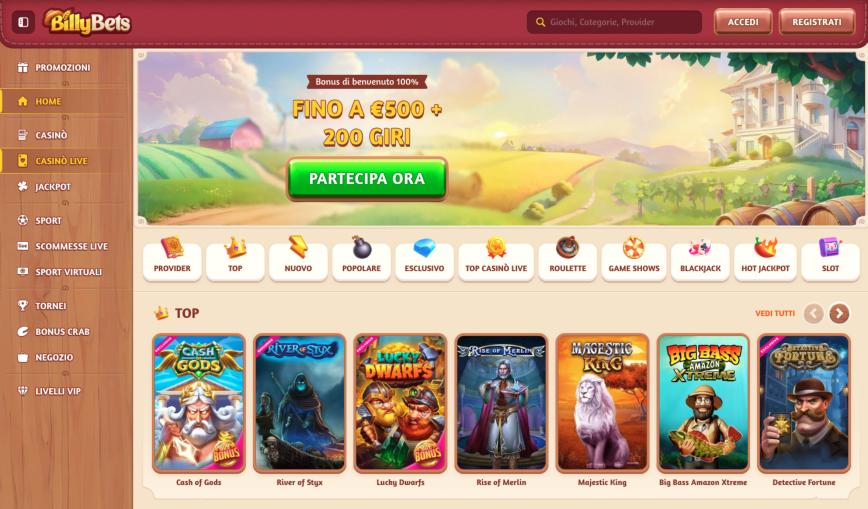 BillyBets Casino Recensione